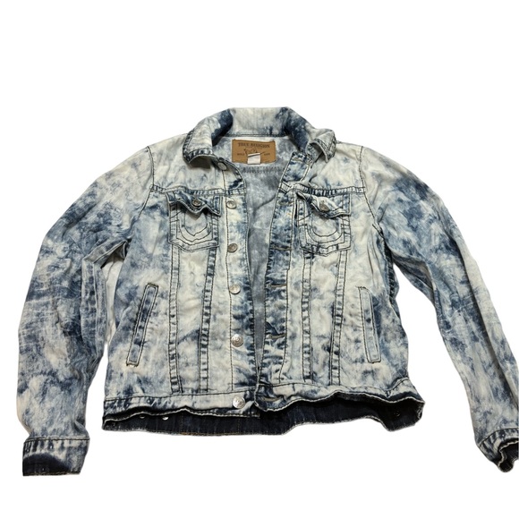 True Religion Other - Vintage True Religion Brand Acid Wash Denim Section Trucker Jacket Size M